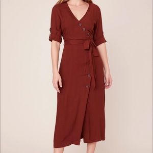 BB Dakota Button Up Your Story Dress Rust Sz 12